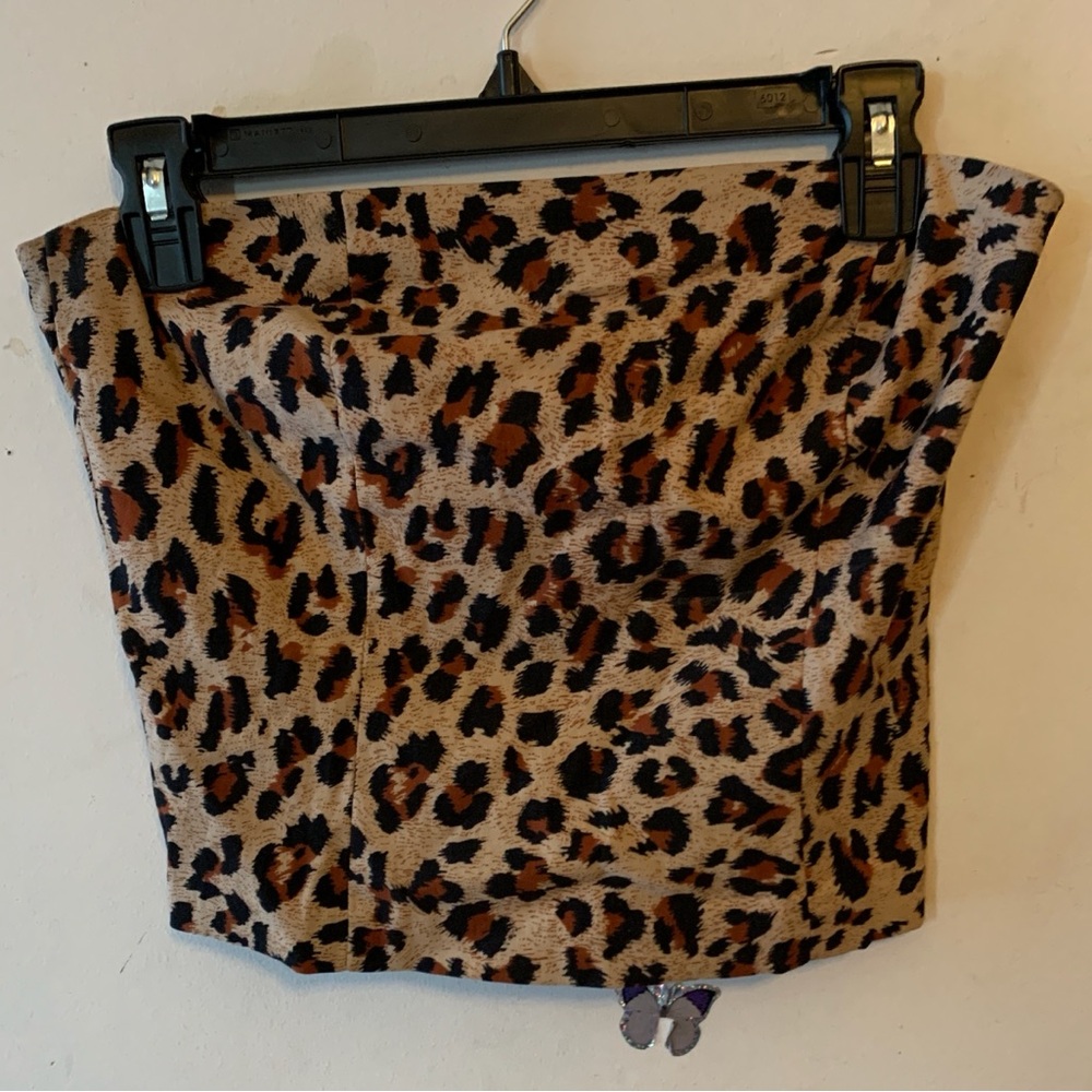 Shape fx leopard print crop tube top/ 6